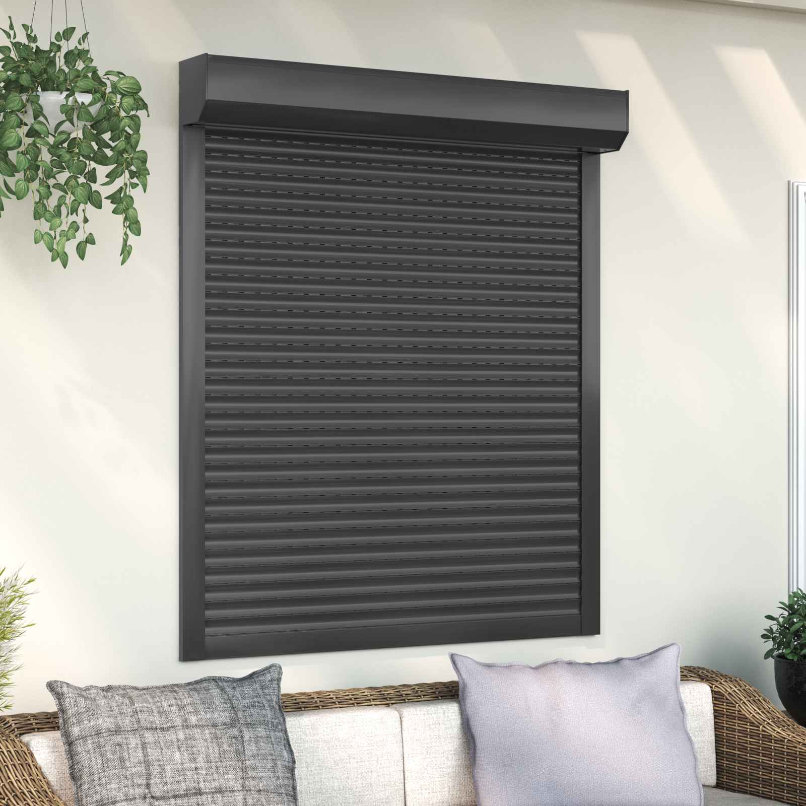 vidaXL Obturator rulant Antracit 110 x 130 cm Aluminiu și Poliuretan