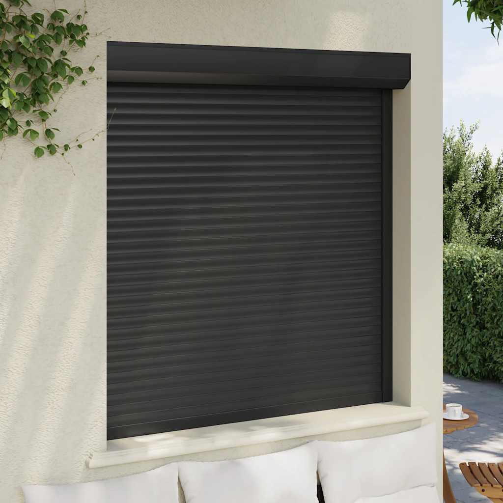 vidaXL Rolluik 130x140 cm aluminium antracietkleurig afbeelding