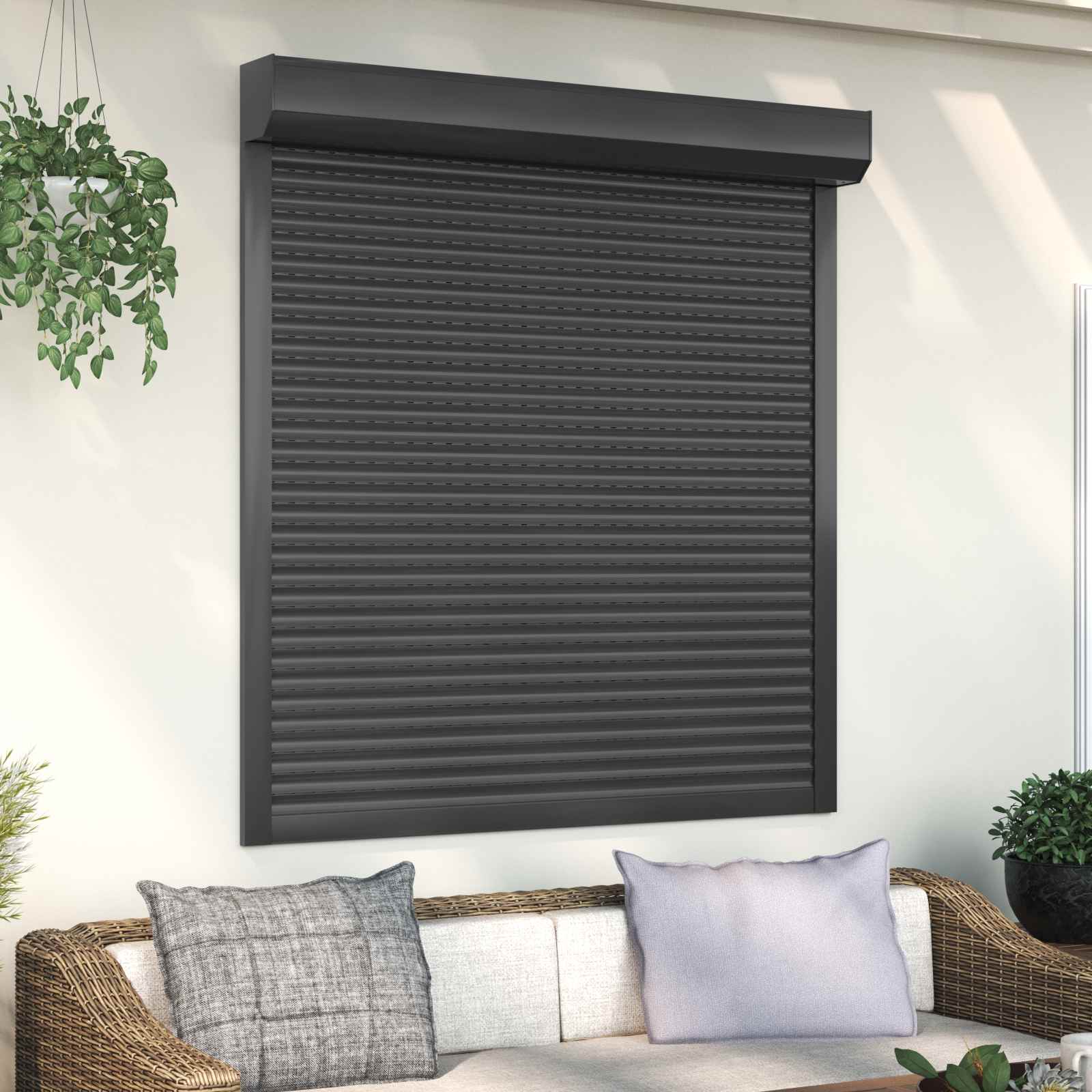 vidaXL Obturator rulant Antracit 130 x 140 cm Aluminiu și Poliuretan