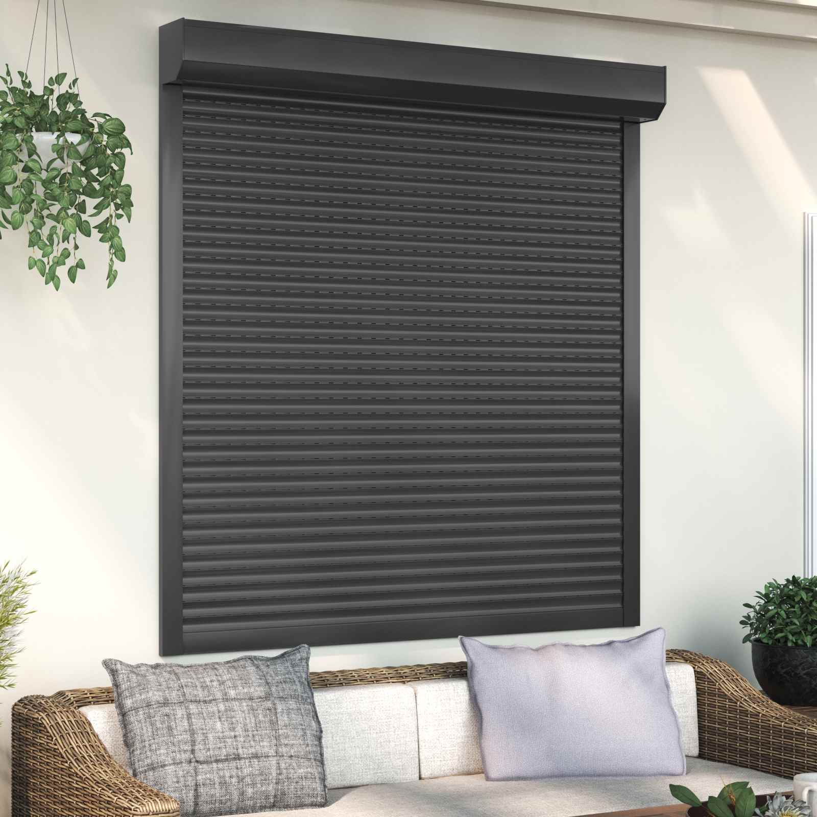 vidaXL Obturator rulant Antracit 140 x 150 cm Aluminiu și Poliuretan