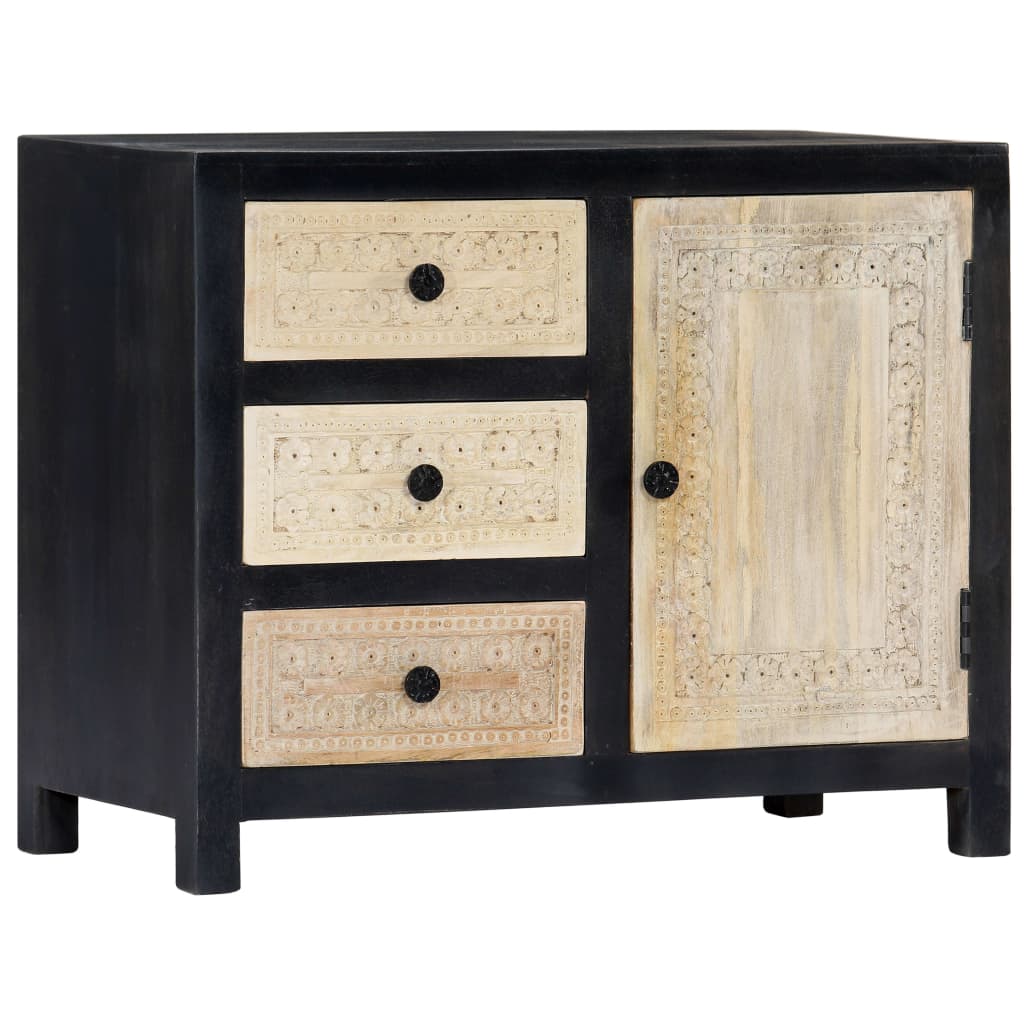 Side Cabinet Sideboard Living Room Furniture Hand Carved Solid Wood Mango vidaXL - Picture 4 of 23