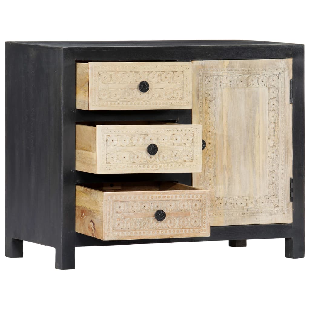 Side Cabinet Sideboard Living Room Furniture Hand Carved Solid Wood Mango vidaXL - Picture 3 of 23