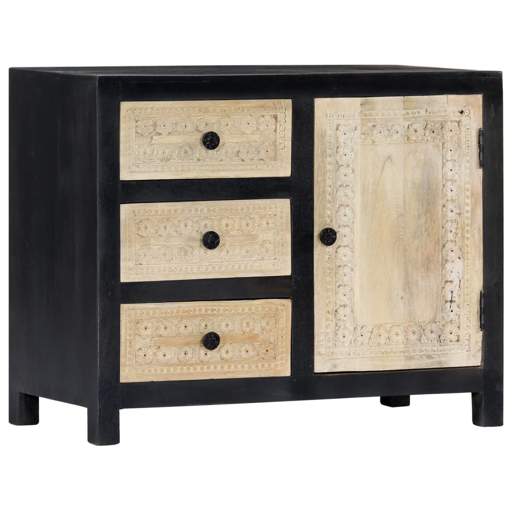 Side Cabinet Sideboard Living Room Furniture Hand Carved Solid Wood Mango vidaXL - Picture 12 of 23