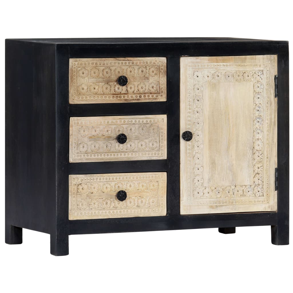 Side Cabinet Sideboard Living Room Furniture Hand Carved Solid Wood Mango vidaXL - Picture 13 of 23