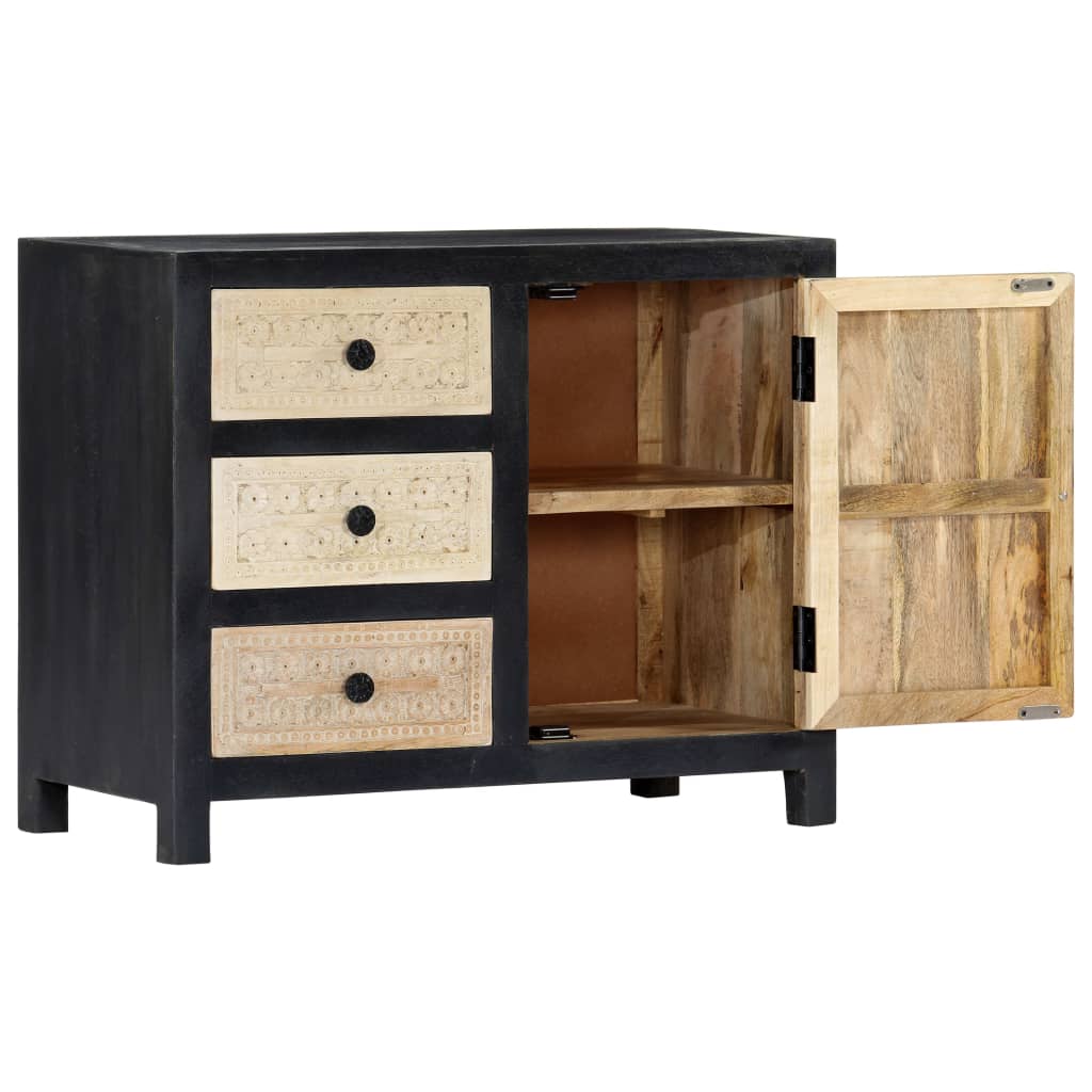 Side Cabinet Sideboard Living Room Furniture Hand Carved Solid Wood Mango vidaXL - Picture 6 of 23