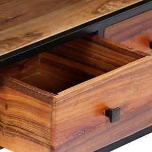 TV stolek 120 x 30 x 40 cm masivní recyklované dřevo a ocel - obrázek 4