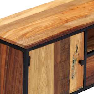 TV stolek 120 x 30 x 40 cm masivní recyklované dřevo a ocel - obrázek 5