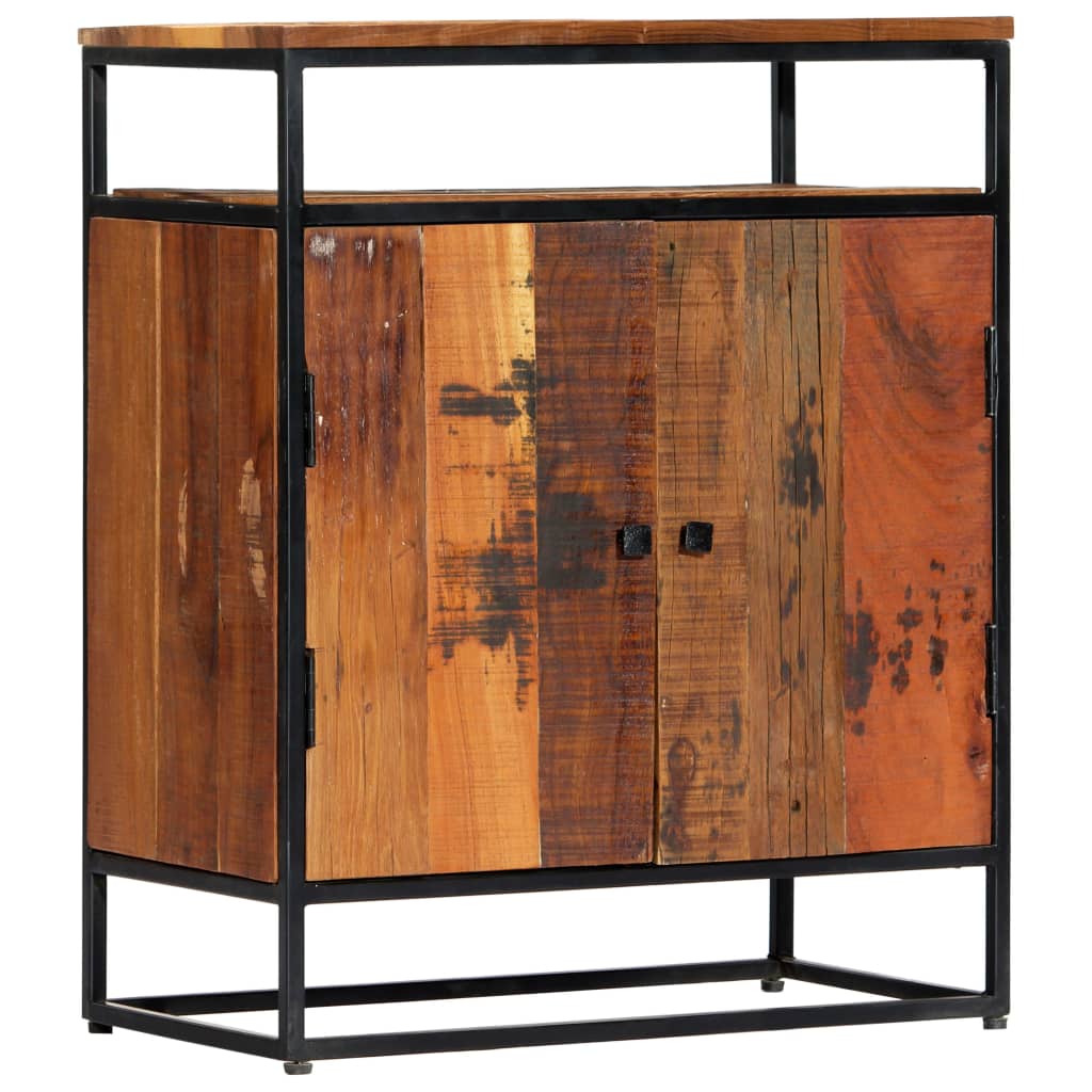 vidaXL Dulap lateral, 60 x 35 x 76 cm, lemn masiv reciclat și oțel