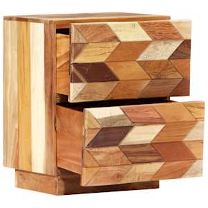 Noční stolek 40 x 30 x 50 cm masivní recyklované dřevo - obrázek 2