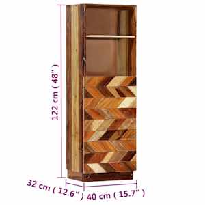 Skříň highboard 40 x 32 x 122 cm masivní recyklované dřevo - obrázek 6