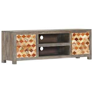 TV stolek šedý 120 x 30 x 40 cm masivní mangovníkové dřevo - obrázek 9
