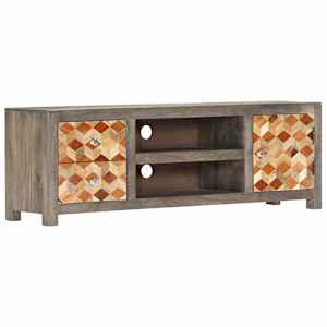 TV stolek šedý 120 x 30 x 40 cm masivní mangovníkové dřevo - obrázek 10