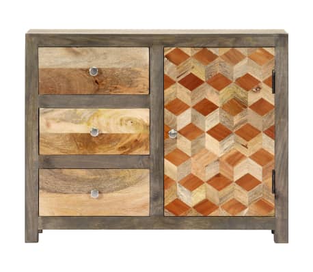 Vidaxl Side Cabinet Gray 29 5 X11 8 X23 6 Solid Mango Wood Vidaxl Com