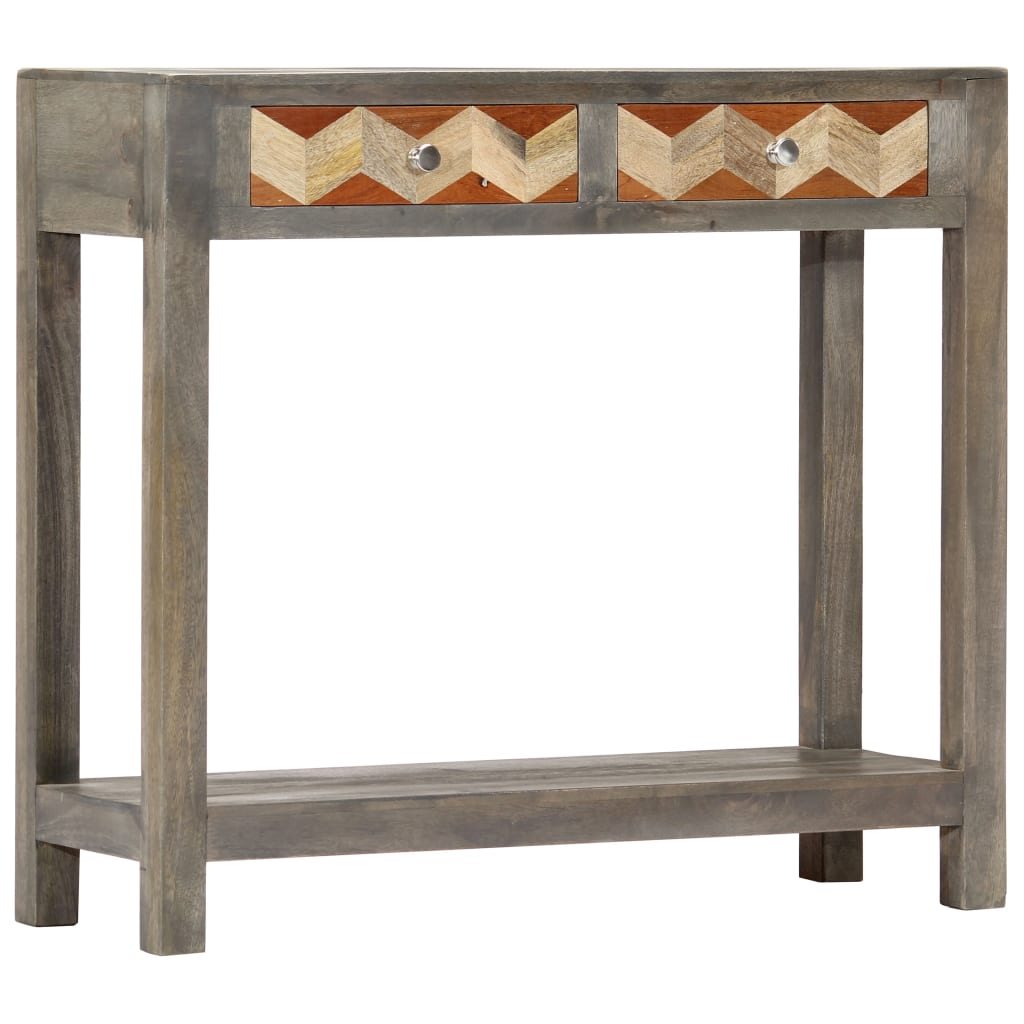 

vidaXL Console Table Gray 33.9"x11.8"x29.9" Solid Mango Wood