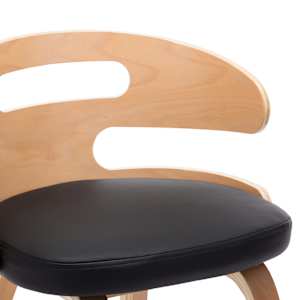 Jídelní židle 2 ks černé ohýbané dřevo a umělá kůže - obrázek 6