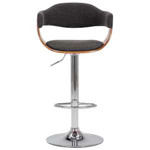 Barski stolčki 2 kosa siv ukrivljen les in blago - slika 3