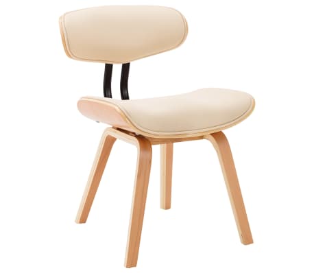 vidaXL Matstolar 2 st gr&auml;ddvit b&ouml;jtr&auml; och konstl&auml;der