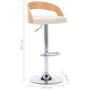 Barové židle 2 ks krémové umělá kůže a ohýbané dřevo - obrázek 10