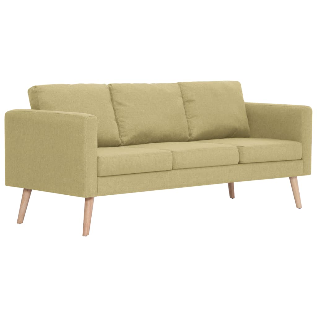 vidaXL divdaļīgs dīvānu komplekts, zaļš audums