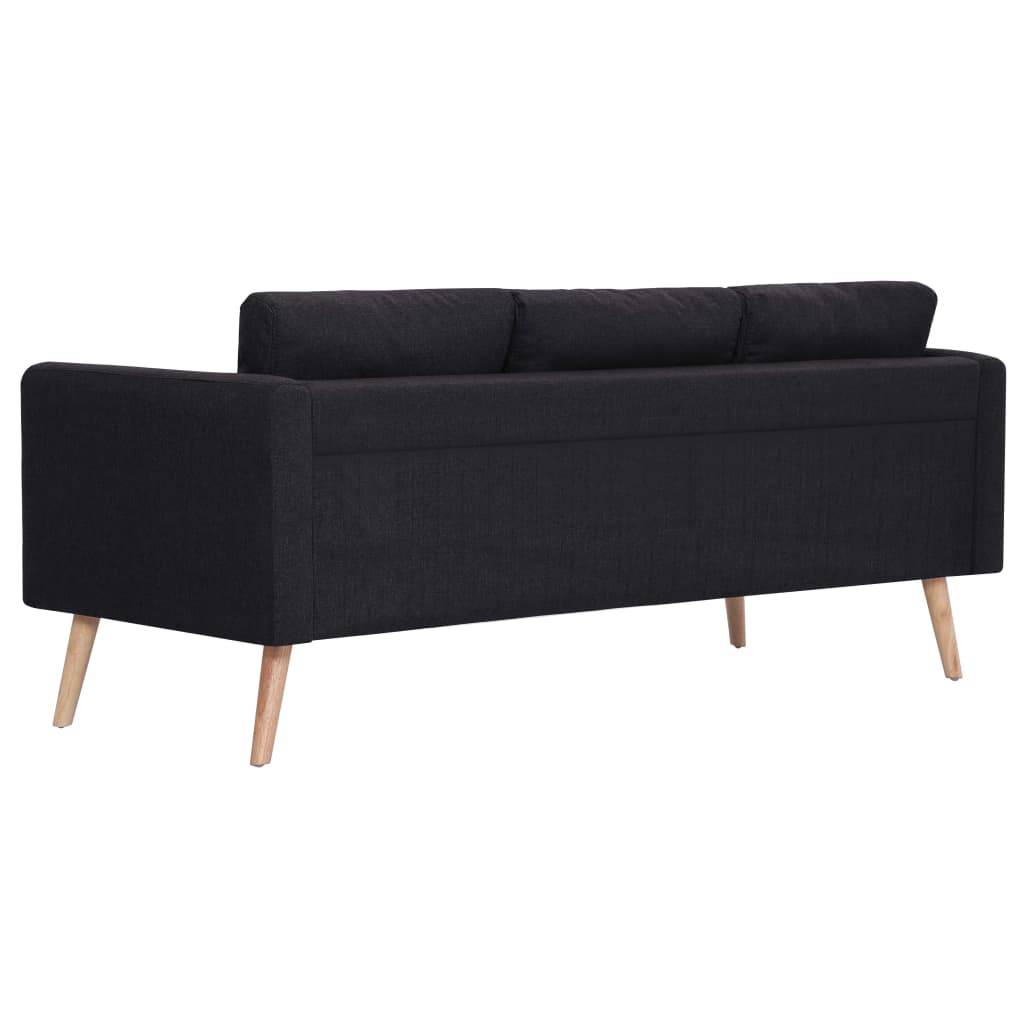 divdaļīgs dīvānu komplekts, melns audums | Stepinfit.lv