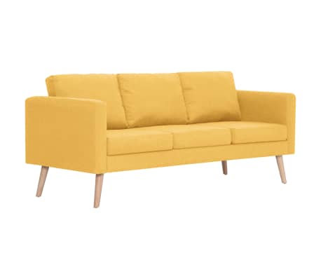 vidaXL Комплект дивани, 2 части, текстил, жълт