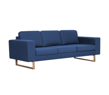 vidaXL 2-delig Bankstel stof blauw