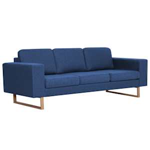 vidaXL 2-delig Bankstel stof blauw