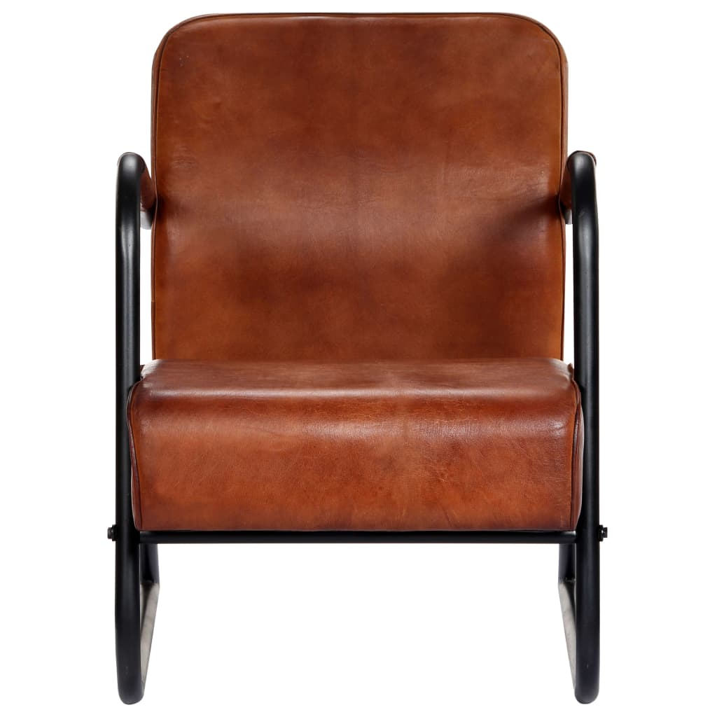 vidaXL Relax Armchair Brown Real Leather