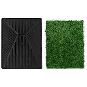 Toaleta pro psy s nádobou a umělou trávou zelená 63x50x7 cm WC - obrázek 5