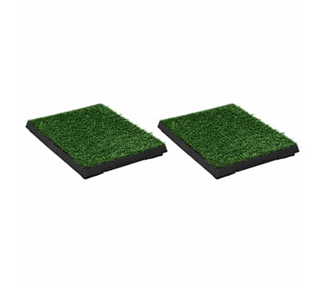 vidaXL 2x Inodoro Bandeja Sanitaria Perros Gatos Césped vidaXL 2X Inodoro Perros Bandeja Sanitaria Mascota Alfombra