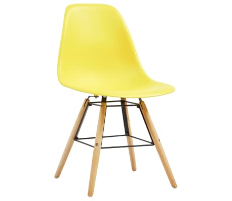 vidaXL Chaises de salle à manger 4 pcs Jaune Plastique vidaXL Chaises de salle à manger 4 pcs Jaune Plastique