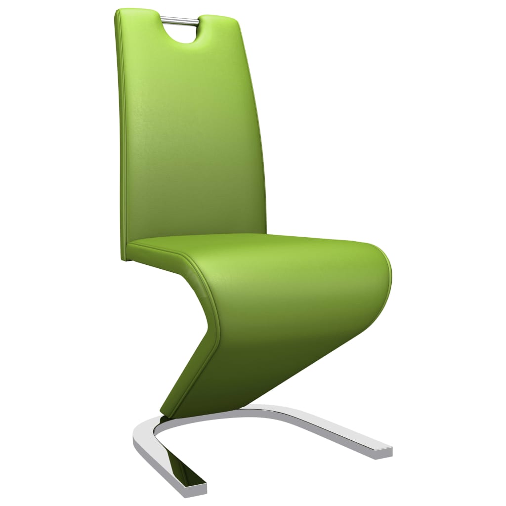 

vidaXL Eetkamerstoelen met zigzag-vorm 2 st kunstleer groen