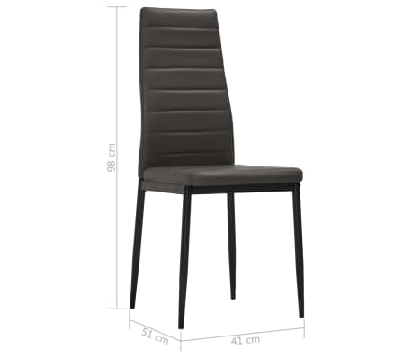 vidaXL Chaises de salle à manger 2 pcs Gris Similicuir vidaXL Chaises de salle à manger 2 pcs Gris Similicuir