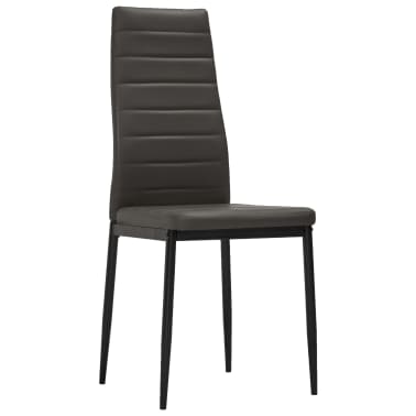 vidaXL Chaises de salle à manger 2 pcs Gris Similicuir vidaXL Chaises de salle à manger 2 pcs Gris Similicuir