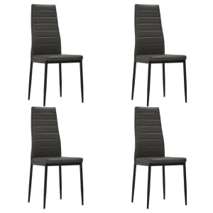 vidaXL Chaises de salle à manger 4 pcs Gris Similicuir vidaXL Chaises de salle à manger 4 pcs Gris Similicuir