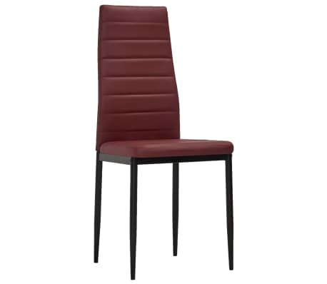 vidaXL Cadeiras de jantar 2 pcs couro artificial bordô