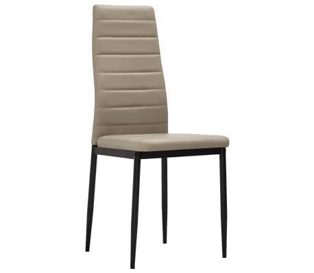 vidaXL Valgomojo kėdės, 2 vnt., kapučino spalvos, dirbtinė oda