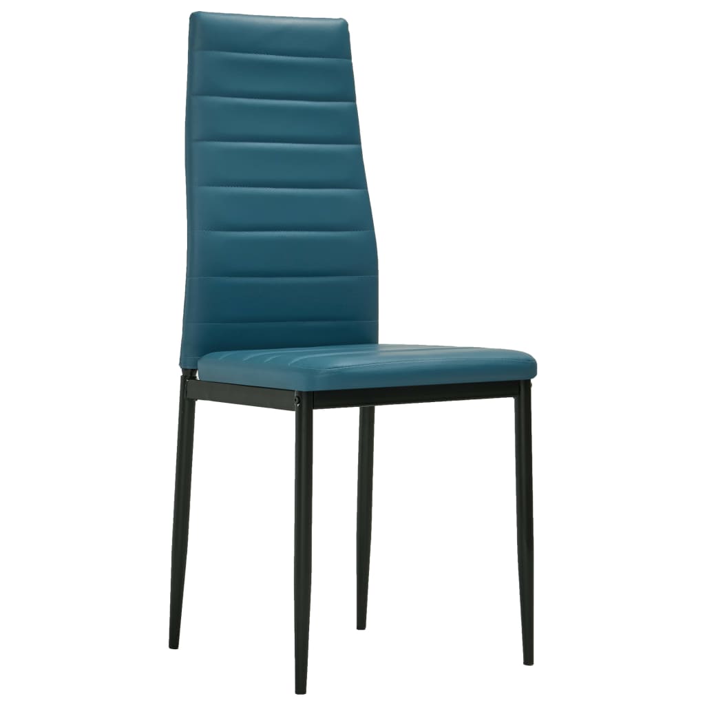 vidaXL Dining Chairs 4 pcs Sea Blue Faux Leather