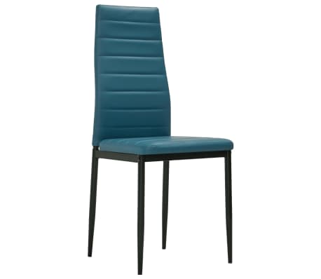 vidaXL Dining Chairs 4 pcs Sea Blue Faux Leather