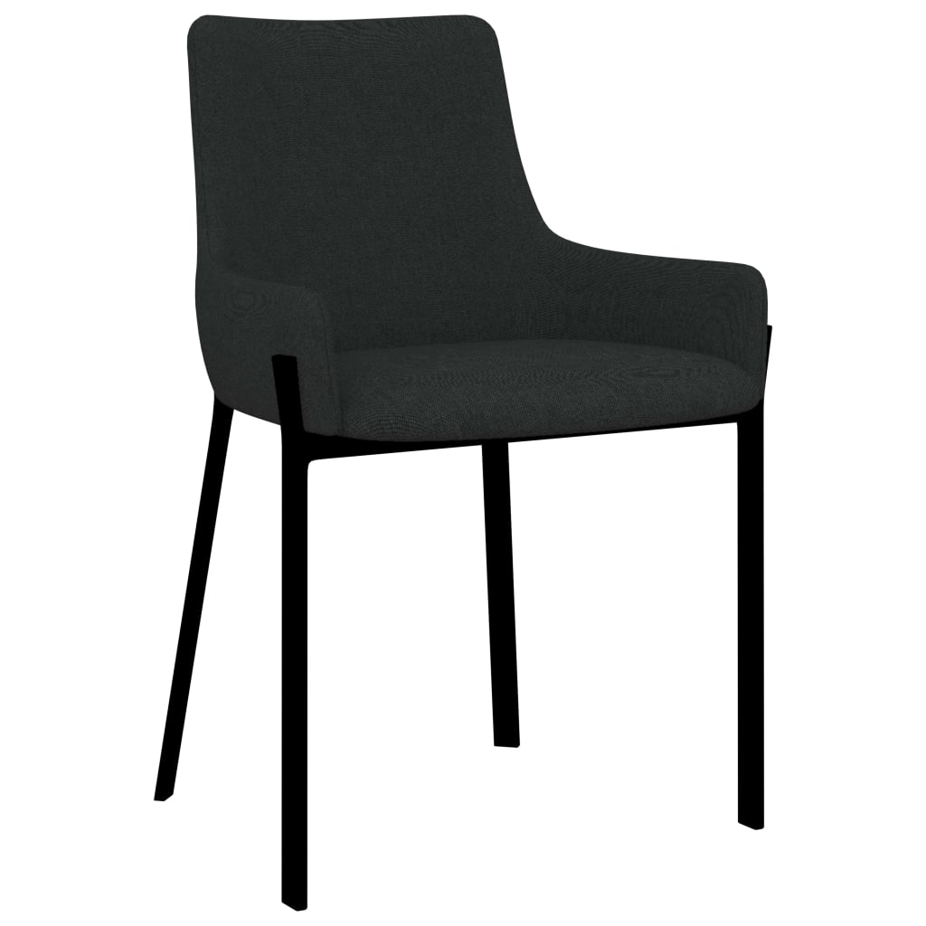 Valgomojo kėdės, 2 vnt., juodos spalvos, audinys | Stepinfit