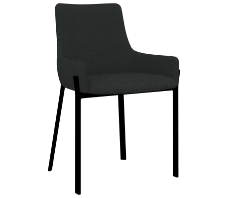 vidaXL Valgomojo kėdės, 2vnt., juodos spalvos, audinys