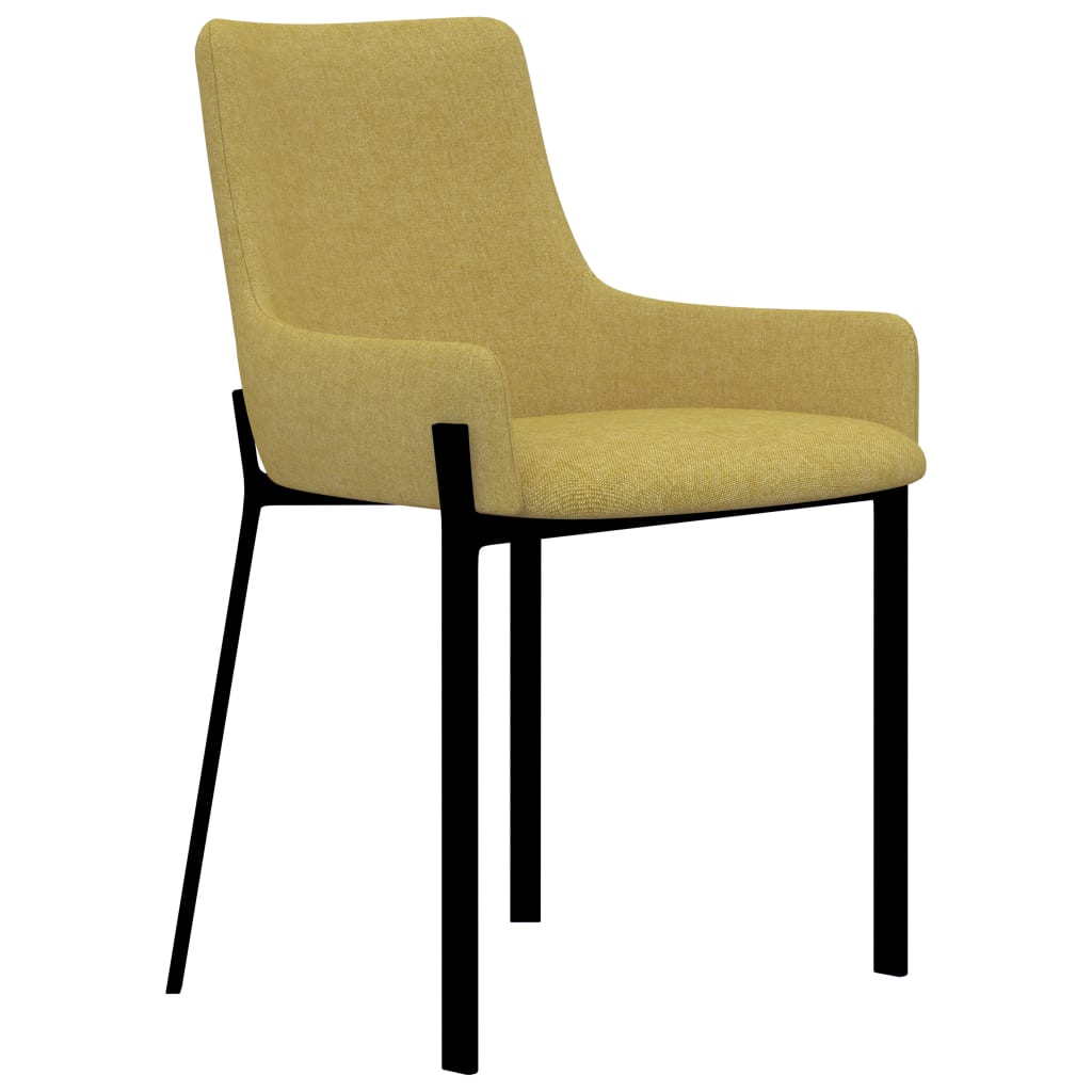 vidaXL Krzesła stołowe, 2 szt., żółte, tapicerowane tkaniną