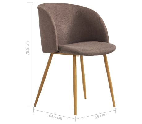 vidaXL Chaises de salle à manger 2 pcs Marron Tissu vidaXL Chaises de salle à manger 2 pcs Marron Tissu