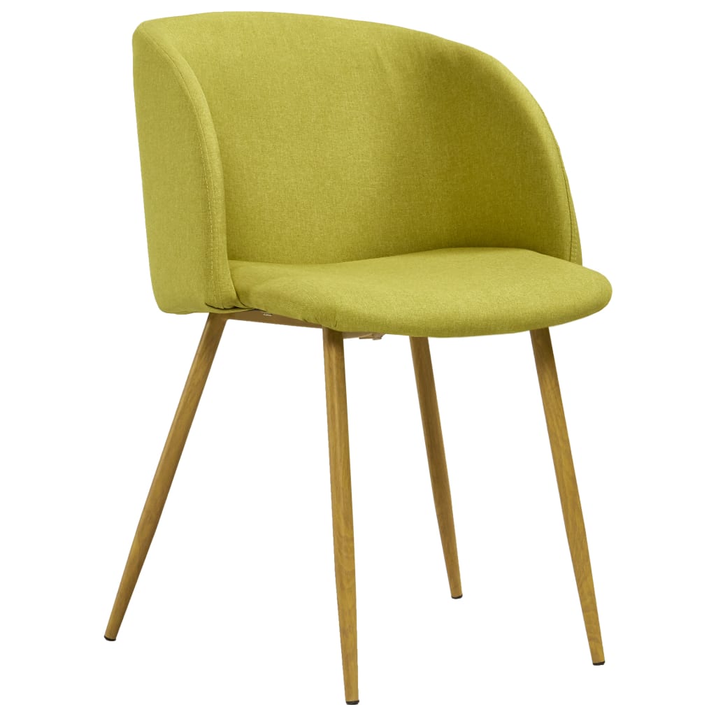 vidaXL Valgomojo kėdės, 2 vnt., žalios spalvos, audinys