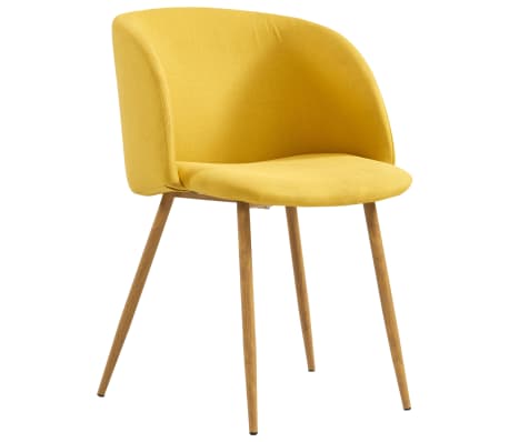 vidaXL Трапезни столове, 2 бр, жълти, плат