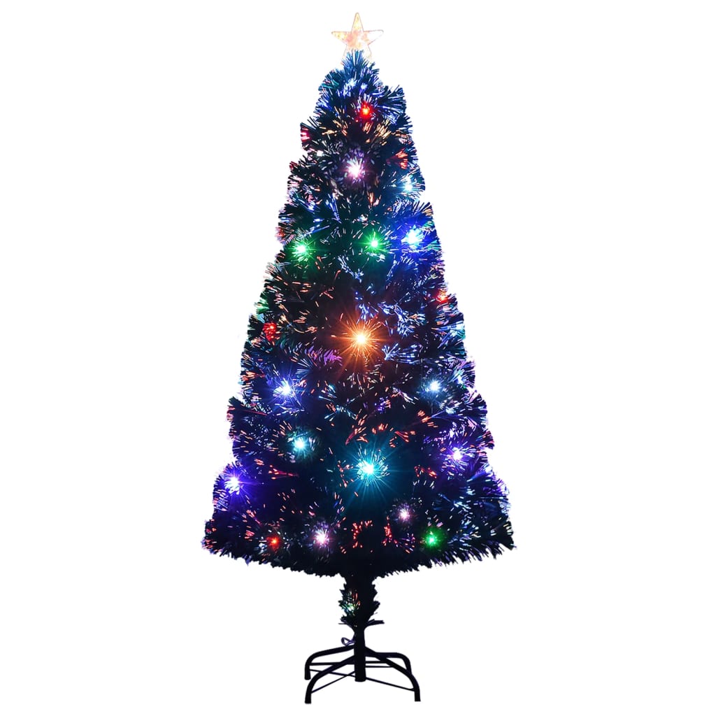 

vidaXL Kunstkerstboom met standaard/LED 120 cm glasvezel