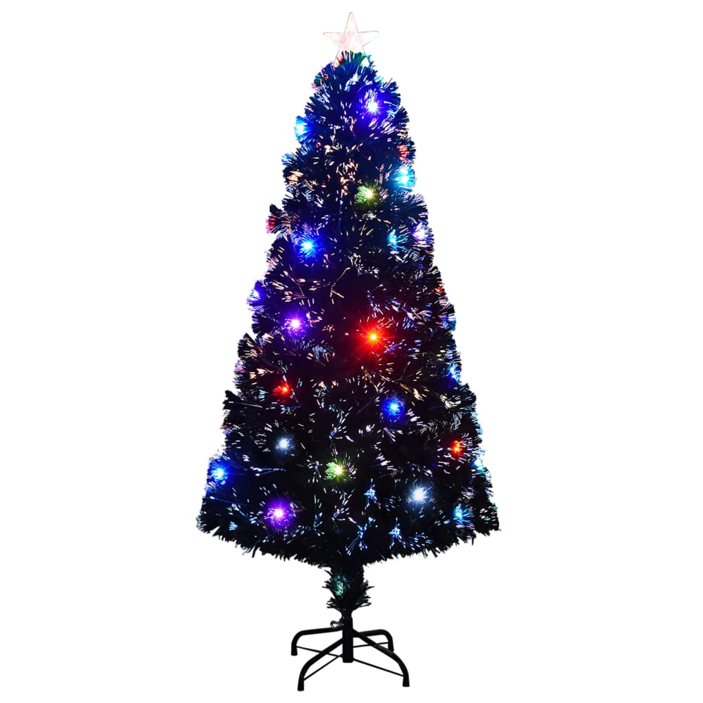 

vidaXL Kunstkerstboom met standaard/LED 150 cm glasvezel