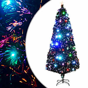 Osvetljena novoletna jelka s stojalom in LED 210 cm optična vlakna