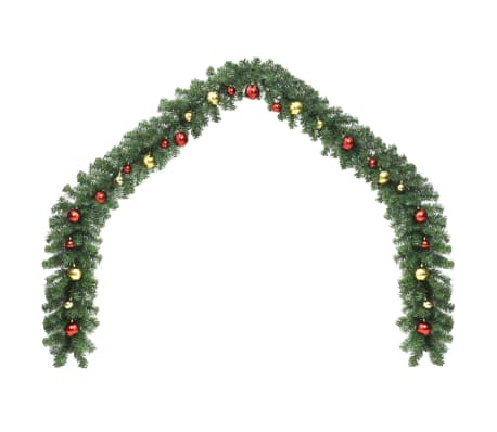 vidaXL Guirlande de No&euml;l d&eacute;cor&eacute;e avec boules 10 m