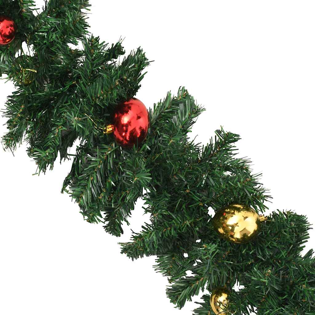 Guirlande De Noël Imitation Sapin 10 M – Vert Et Blanc – Pour Intérieur/extérieur, Cheminée, Escalier, Porte